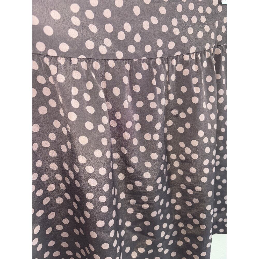 Ann Taylor LOFT Gray and Taupe Pleated Polka Dot Miniskirt Size 4 - Picture 5 of 9